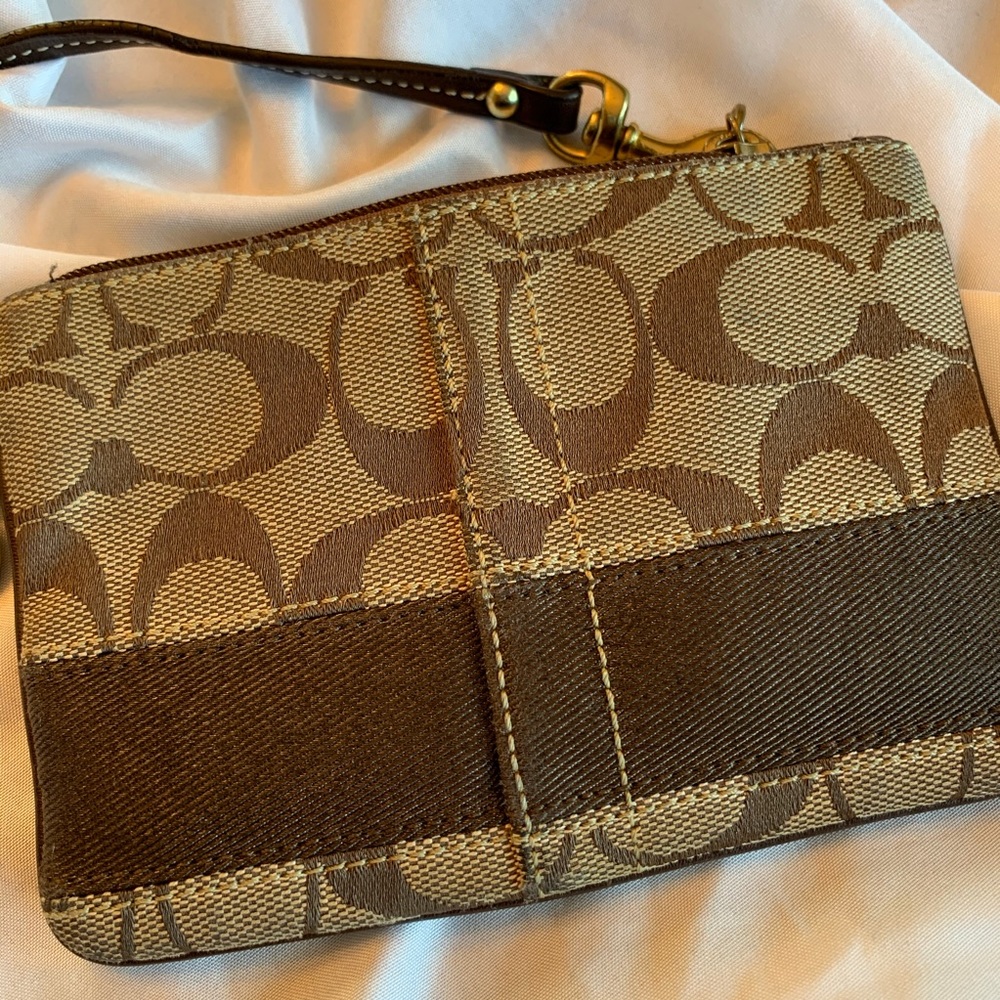 Coach Signature Canvas wristlet wallet